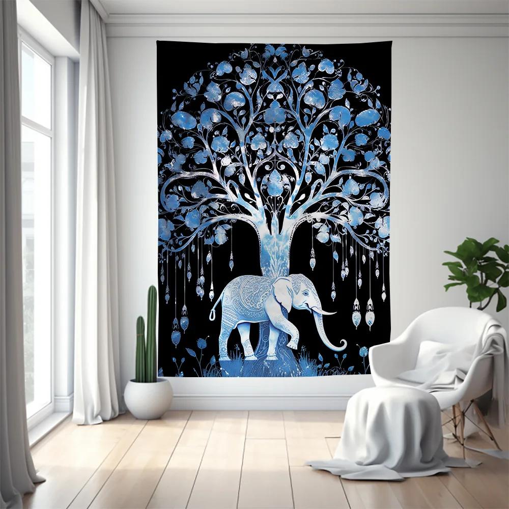 Elephant series room wall tapestries animal tapestries planet tapestry background fabric bedside wall tapestry carpet 74x94cm(29x37in)