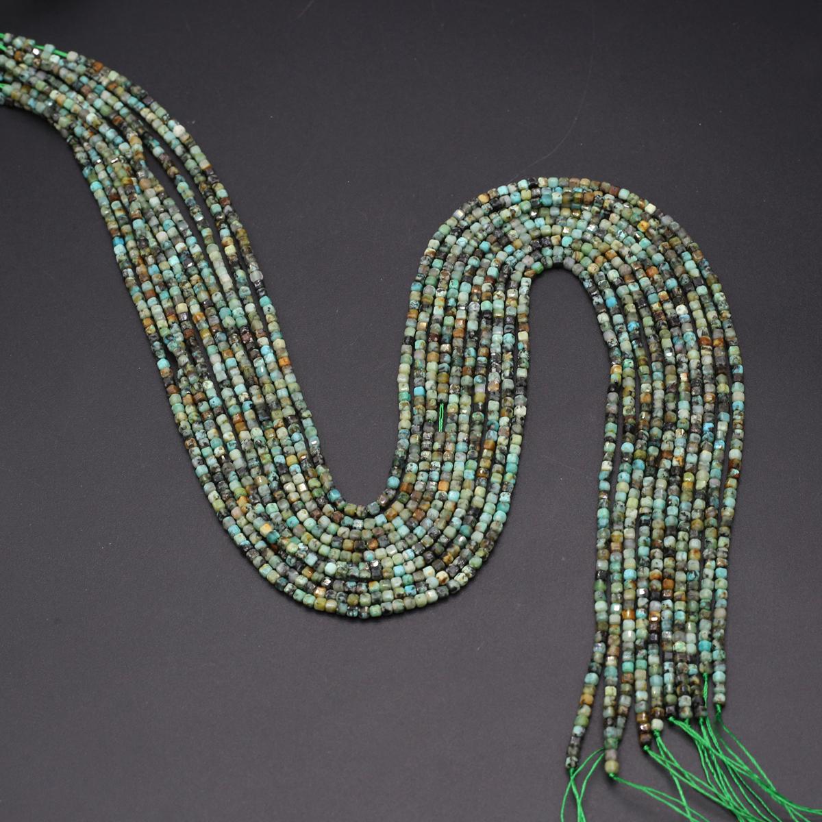 

Граненые бусины из натурального камня, розовый кварц/хризолит, квадратные маленькие бусины для изготовления ювелирных изделий, ожерелье, браслет, серьги, аксессуары African Turquoise/2mm