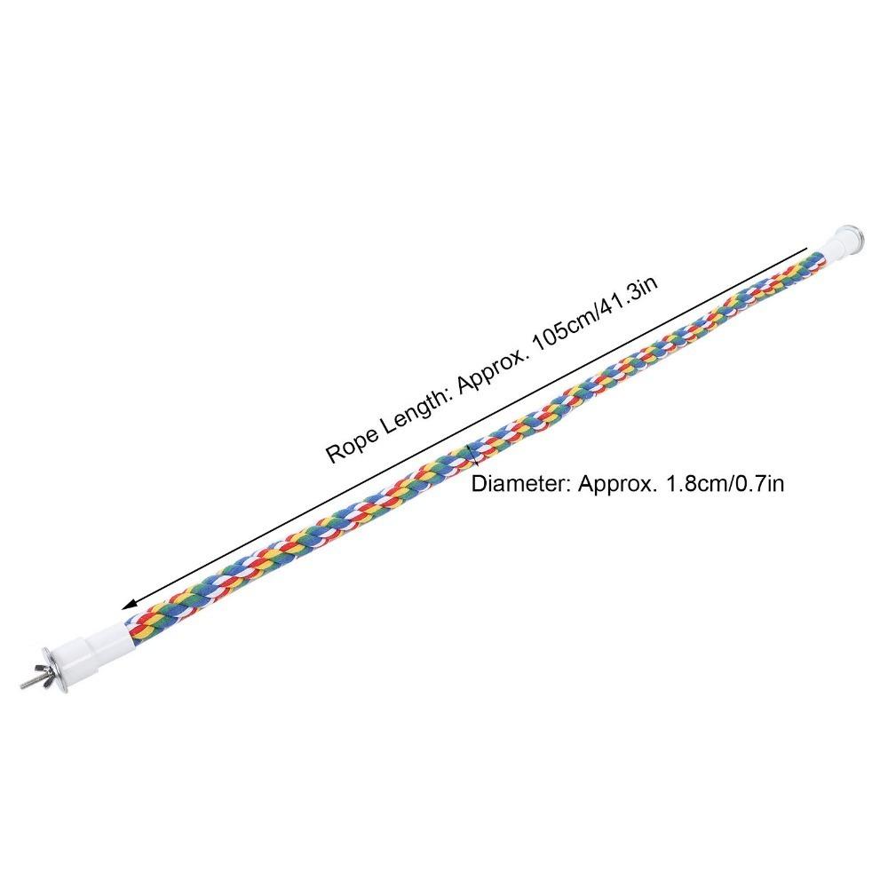 2pcs Colorful Cotton Rope Rope Perch Handmade Bendable Bird Swing Stainless Steel Spiral Stand Chew Toy Indoor Play
