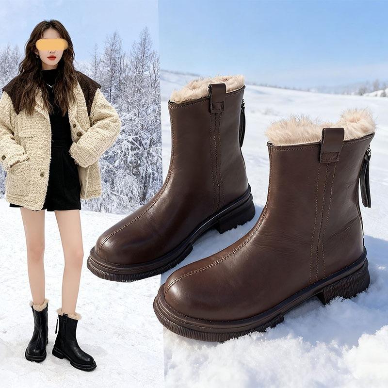 Short boots, thick-soled warm snow boots, versatile cotton shoes