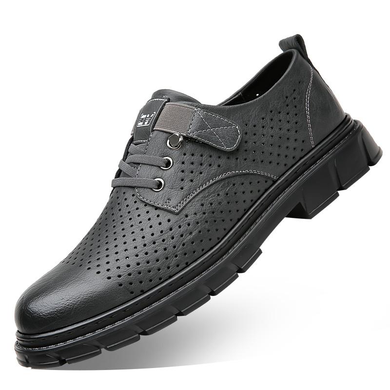 Fashion New Spring Summer Breathable Men Shoes Genuine Leather Designer Shoes Men Thick Bottom Oxford Shoes Luxury Lace-up Dress Shoes