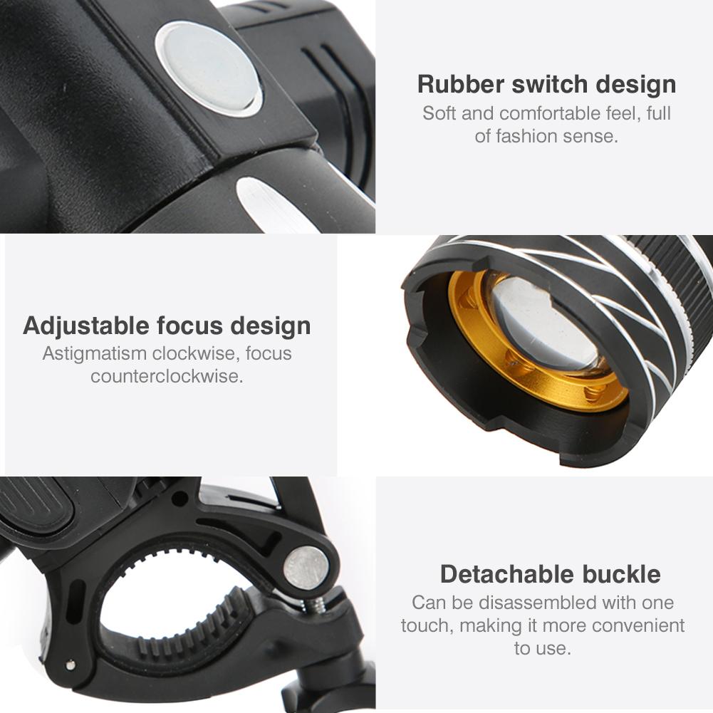 Mountain Bike Light Bicycle USB Rechargeable Headlight Rainproof Night Riding Accessories