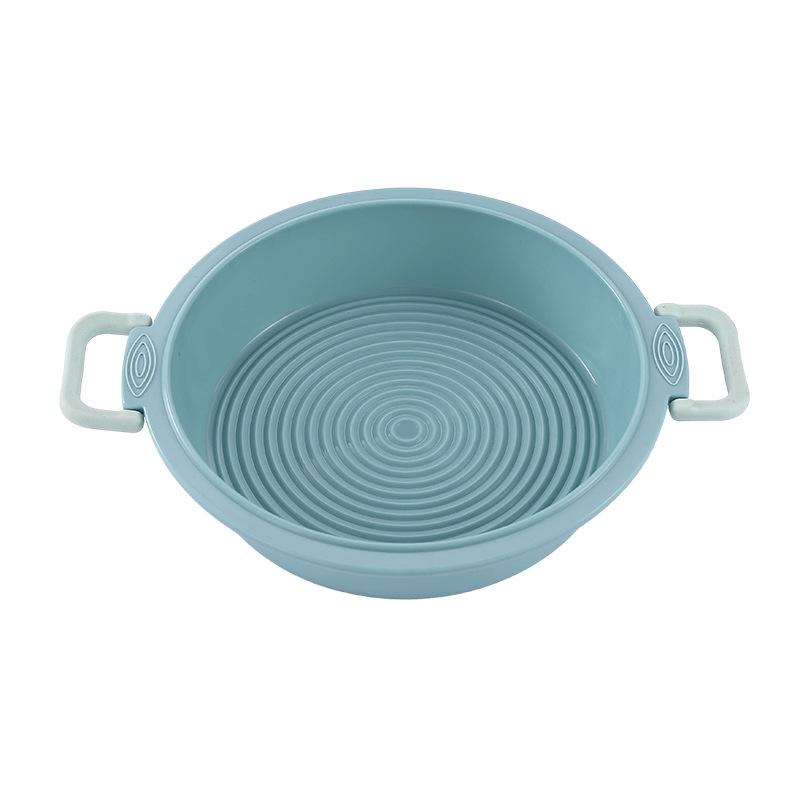 Tvåfärgad Rund Silikonform för Tårta DIY Bakredskap Hushålls Airfryer Bakform