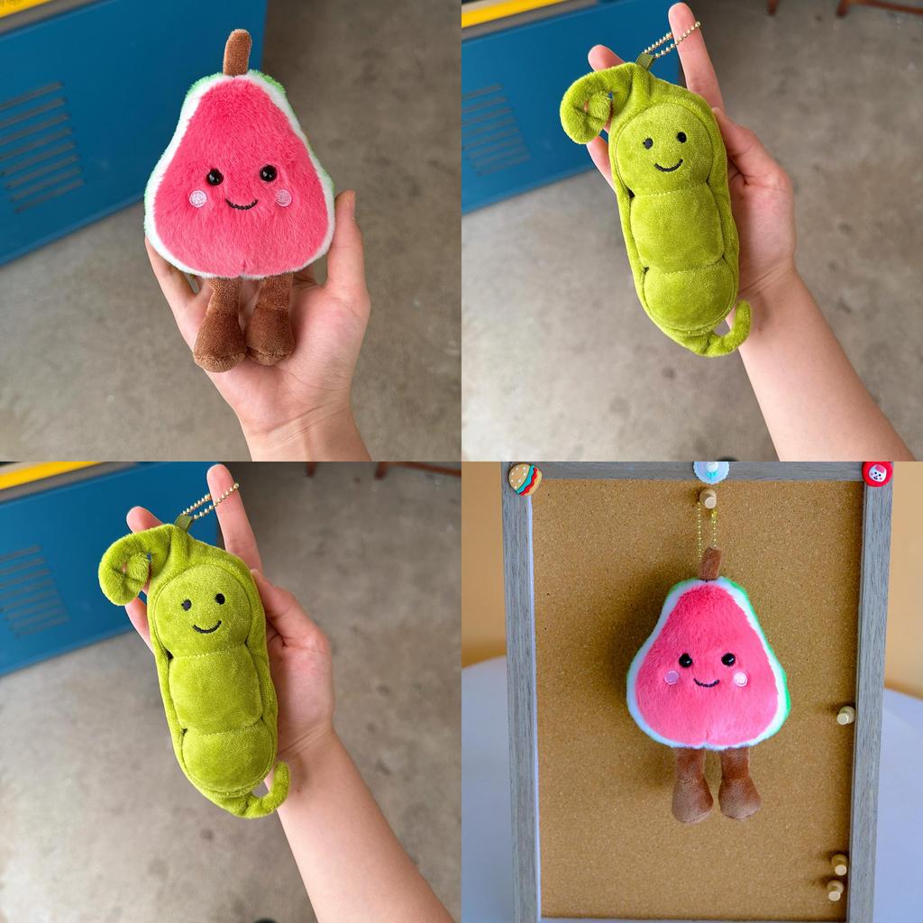 Guava Edamame Plush Keychain With Cute Vegetables For Backpack Decor And Gift