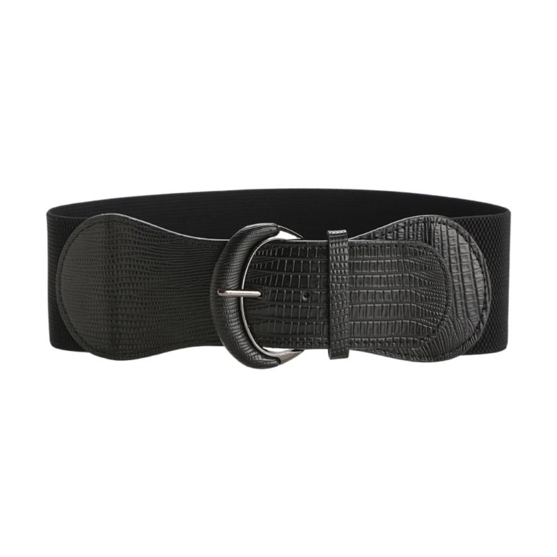 Ladies' Wide Elastic Waist Belt Waist Cincher Adjustable Waist Band with Hook Buckle for Casual and Special Occasion