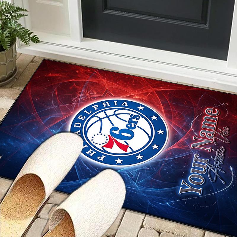 Custom NamePhiladelphia Basketball Team Carpet, Indoor Rug, Chair Rug, Living Rooms, Doormat Made From Polyester Home Decor Birthday Christmas Gifts