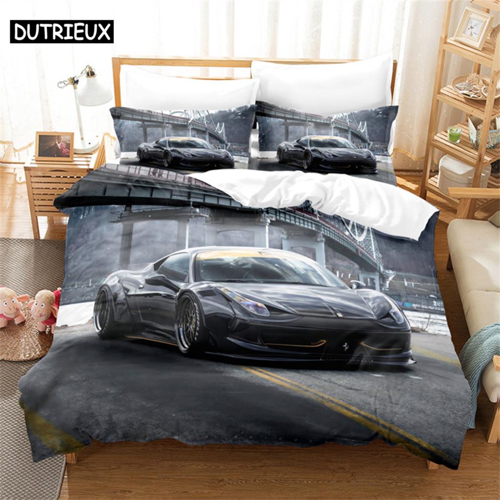 Comforter 3D Digital Printing Fashion Design Car & Racing Car Bedding Set Queen Size