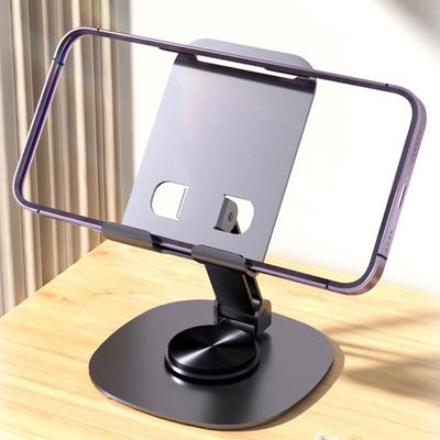 Metal Desktop Tablet Holder Table Cell Foldable Extend Support Desk Mobile Phone Holder Stand For IPhone 360 Degrees Rotatable