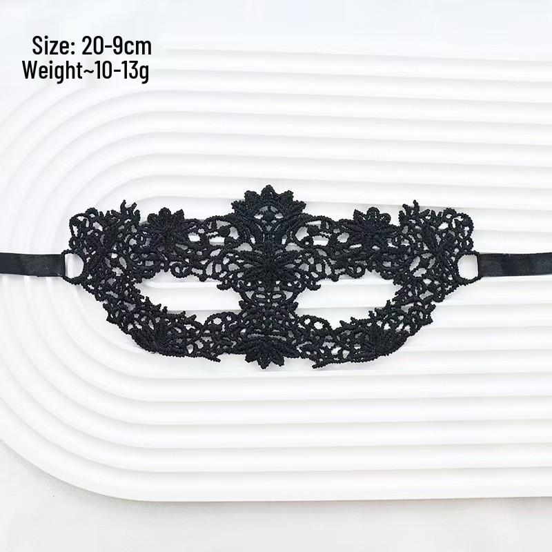 Adult Masquerade Irregular Black Lace Half Face Mask with Musical Note Design