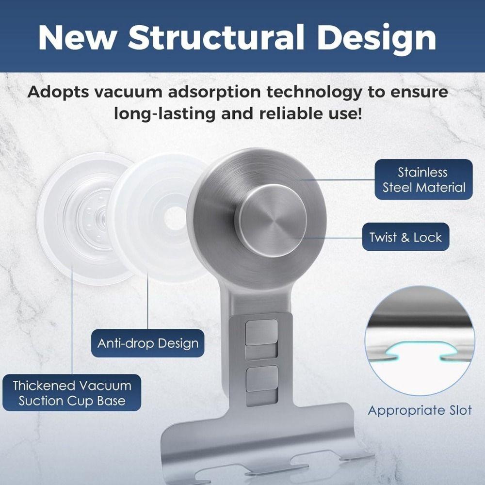 No Drilling Suction Cup Shaver Holder Stainless Steel Shaver Hanging Rack  for Home