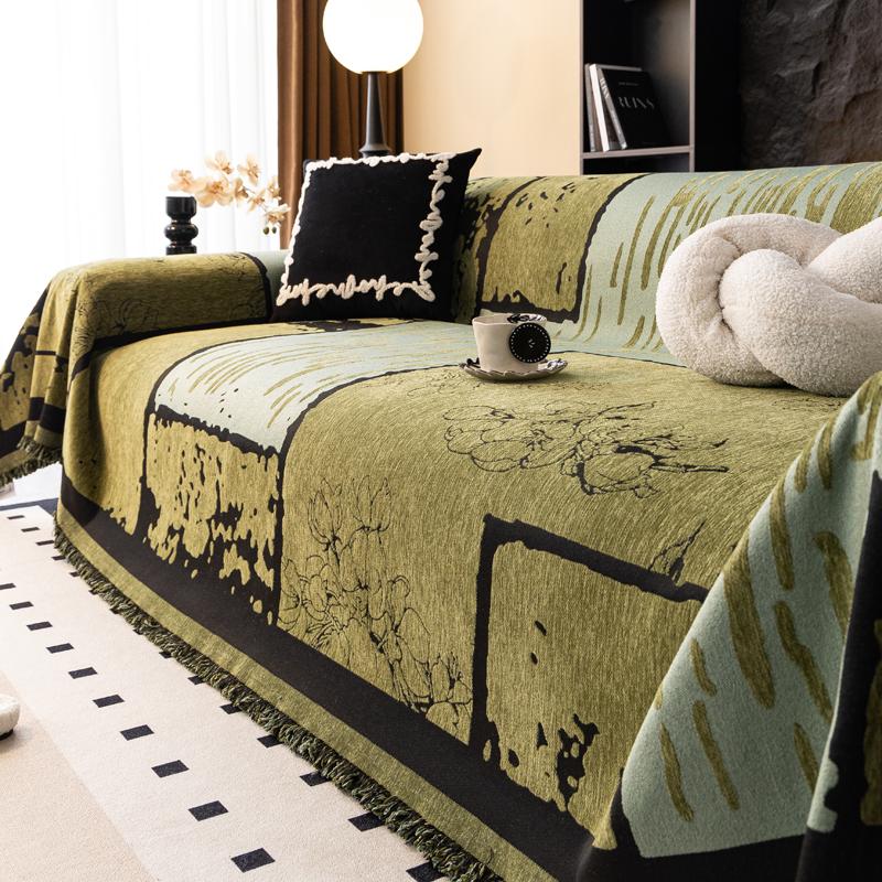 

Чехол для дивана с геометрическим узором из шенилла для гостиной, современный нескользящий диван, подушка, универсальный коврик для дивана на все сезоны, утолщенные защитные чехлы 180*260cm