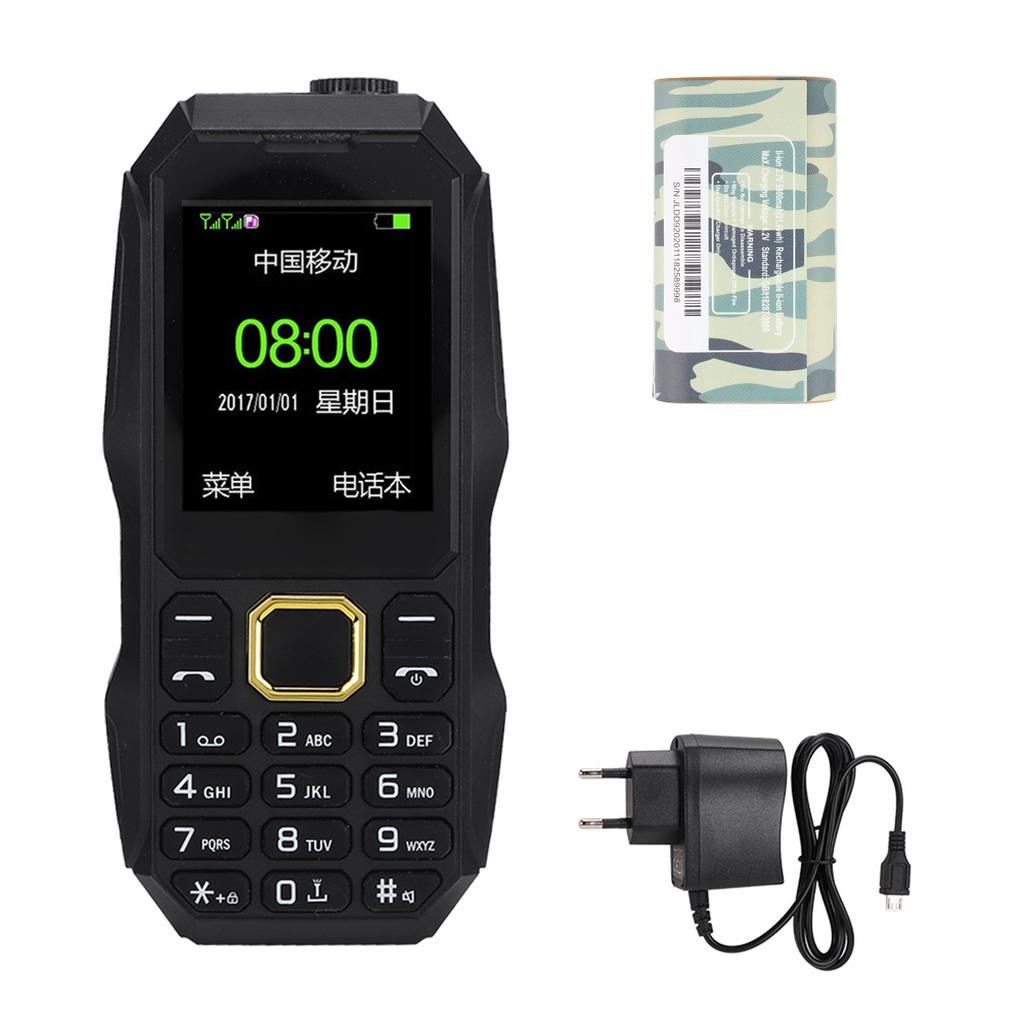 Outdoor Dual SIM Long Standby Mobile Phone 5800mAh Cellphone Black(EU Plug 110‑240V)
