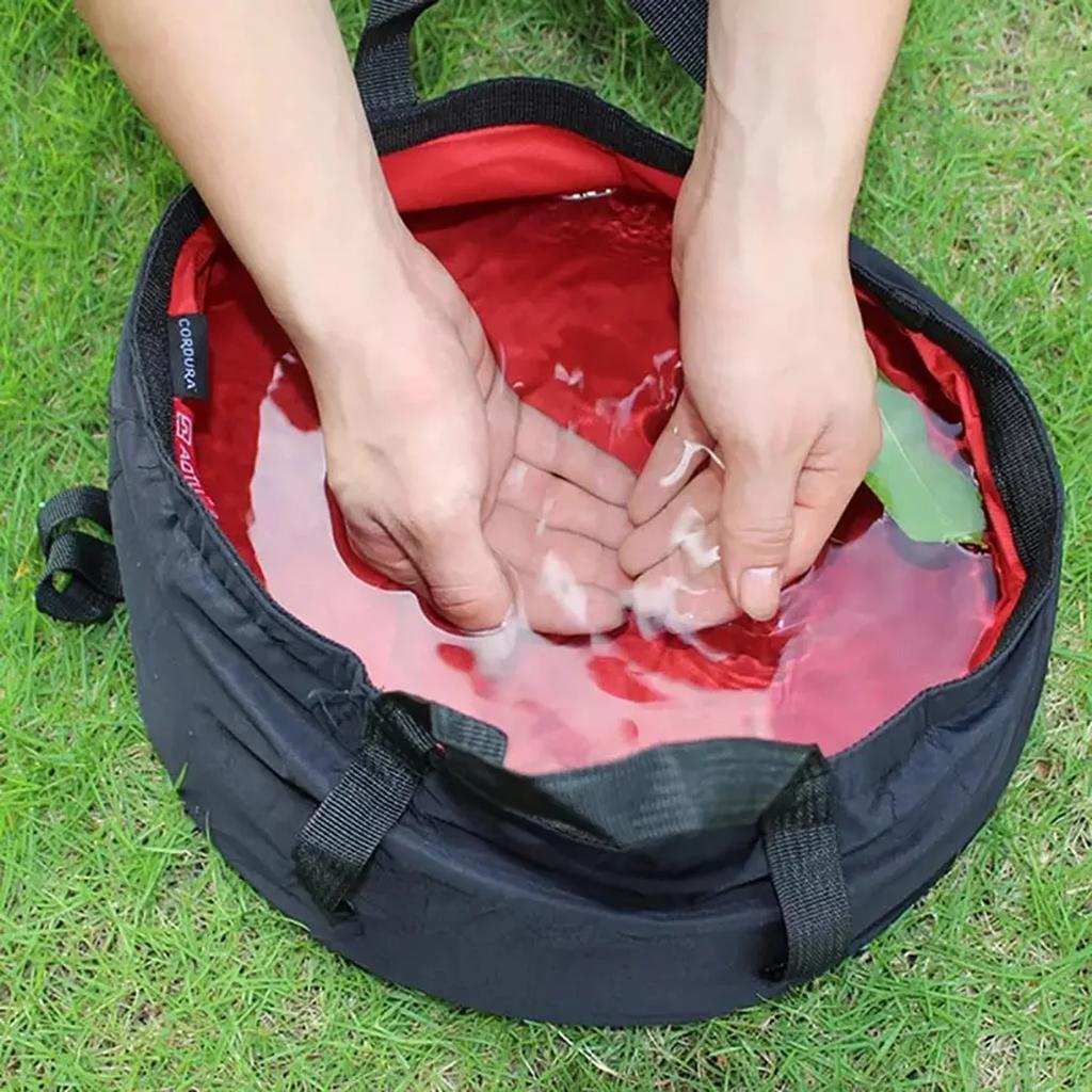 8,5L Bärbar Utomhusresor Vikbar Vikbar Camping Handfat Hink Skål Diskbänk Tvättpåse Vattenhink Ultralätt