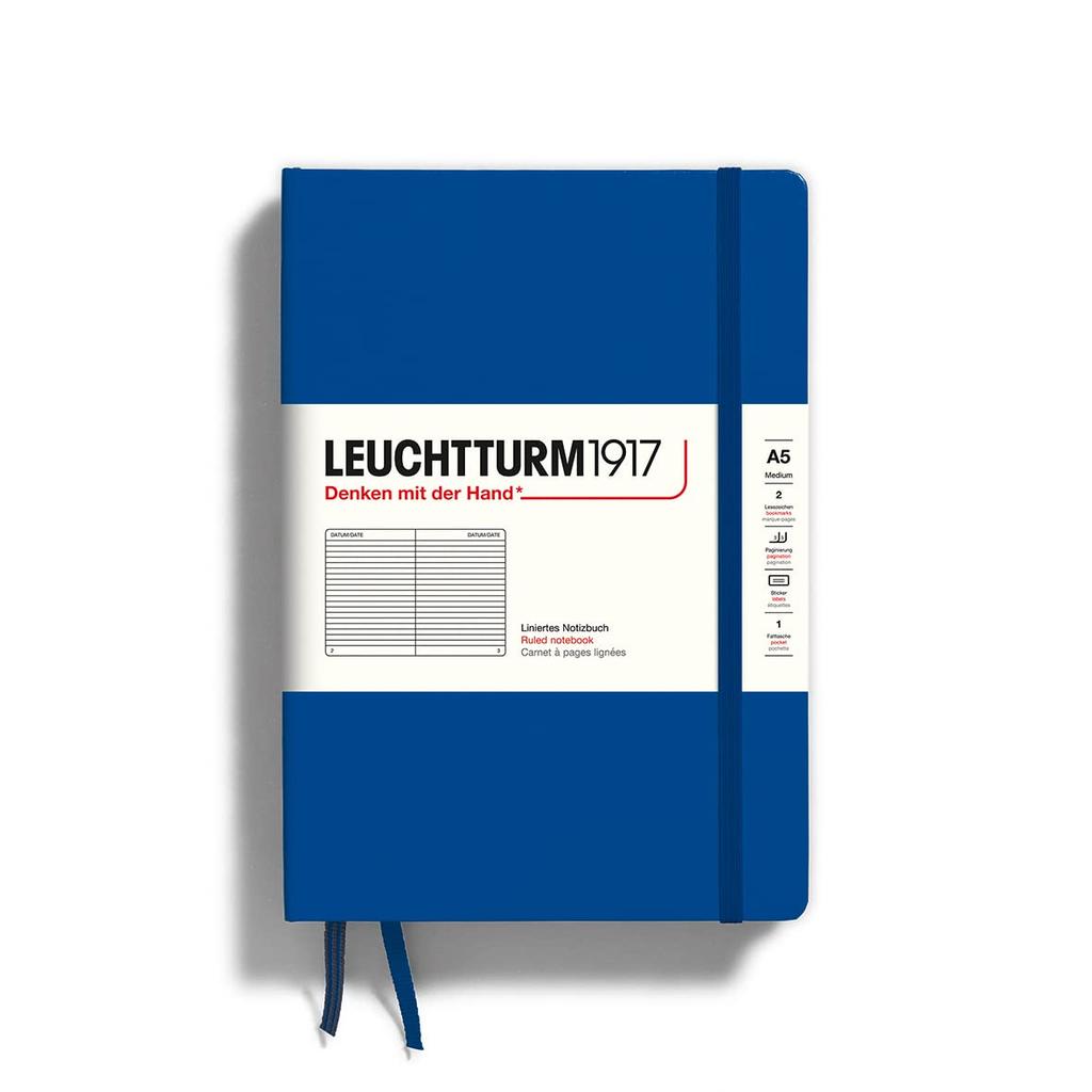 Leuchtturm Horizontal Royal Officially Imported Notebook, A5, Ruled, Blue, 342707,
