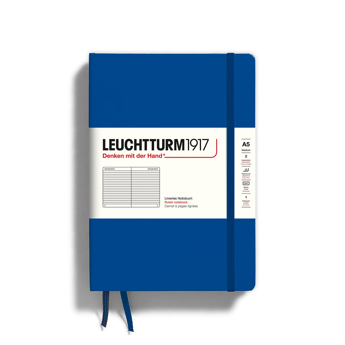 

Leuchtturm Горизонтальный Королевский Официально Импортированный Блокнот, A5, Линованный, Синий, 342707,