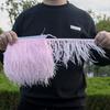Feather1Meter 8-10cm Light Pink Ostrich Feather Trims Ribbon Colorful Feathers for Crafts Sewing Plumes Wedding Clothing Decoration