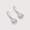 Huitan Lotus Settings Pear Imitation Opal Earrings for Women Aesthetic Wedding Anniversary Party Female Earrings Fashion Jewelry