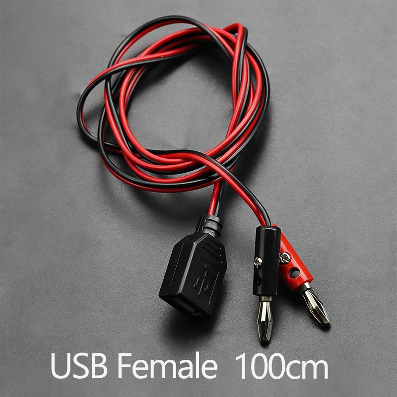 DIY Test Cable USB Male/Female to 4mm Banana Plug a Female Charging Cable USB Socket to Banana Plug Connection Wire