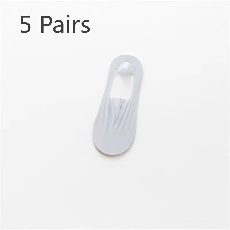 5 Pairs of Women's Summer Ultra Thin Style Ice Silk Shallow Mouth Invisible Socks