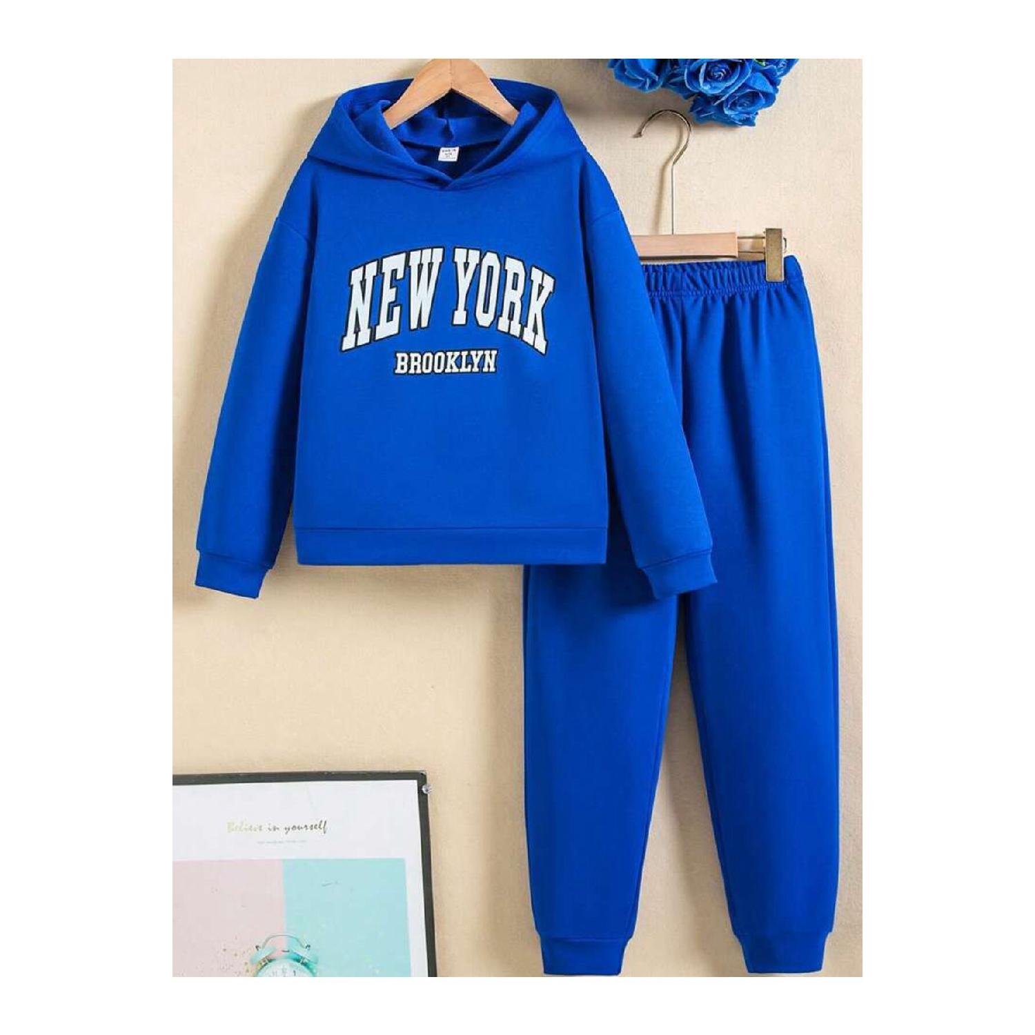 

Женский спортивный костюм оверсайз с капюшоном и принтом New York