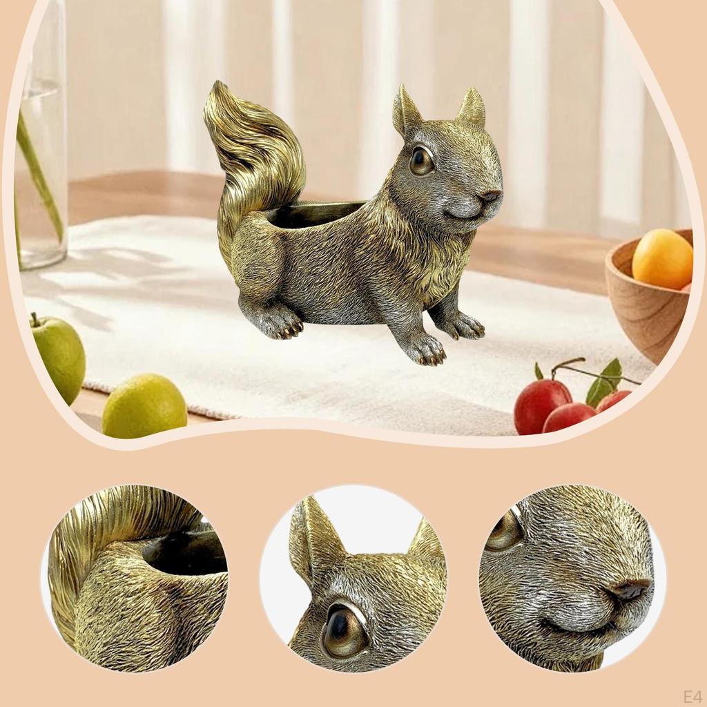 Decorative Collectible Squirrel Statue, Storage Item, Animal Sculpture for Housewarming, Wardrobe,