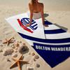 1 Toalla de Playa con Diseño del Escudo del Bolton Wanderers - Suave, Microfibra Absorbente, Ligera, Ideal para la Playa, Fiestas, Viajes, Camping, Regalos para Fans