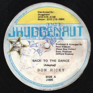 

12inch Record DON HICKY GUNSMOKE Back To The Dance Look Good From J005 Jhuggenaut US Reggae Ska Dub Used
