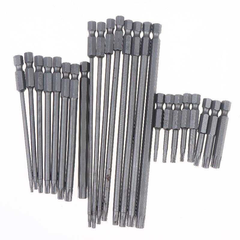Magnetic Star Torx Bit Set, 8pcs, 50mm 100mm 150mm Length, Suitable for 1/4 Inch Hex Shank Drill Wrench