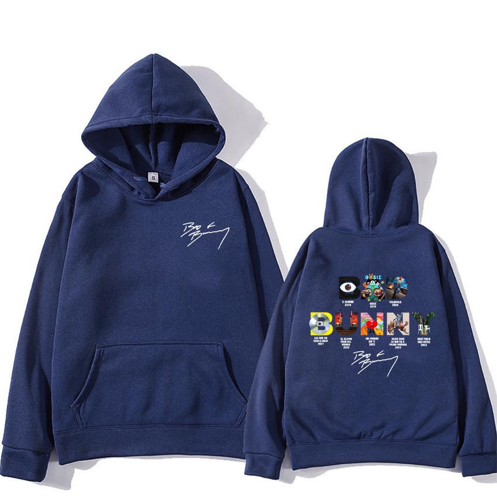 Bad Bunny Album Tour Grafik Hoodie Herren Damen Vintage Sweatshirts Langarm Fleece Mode Streetwear Kleidung
