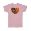 Gift T-Shirt : Printed Heart Cheetah Animal Print Basketball Ball Love Lover