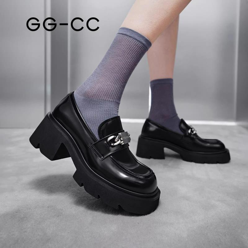 Summer thick-soled heightening women's leather shoes and skirts