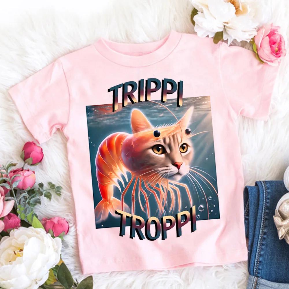 Italská Brainrot Dětské Tričko Tung Tung Tung Sahur Letní Oblečení Vtipné Meme Krátký Rukáv Tričko Kluk Dívka Roztomilé Tričko Dárek