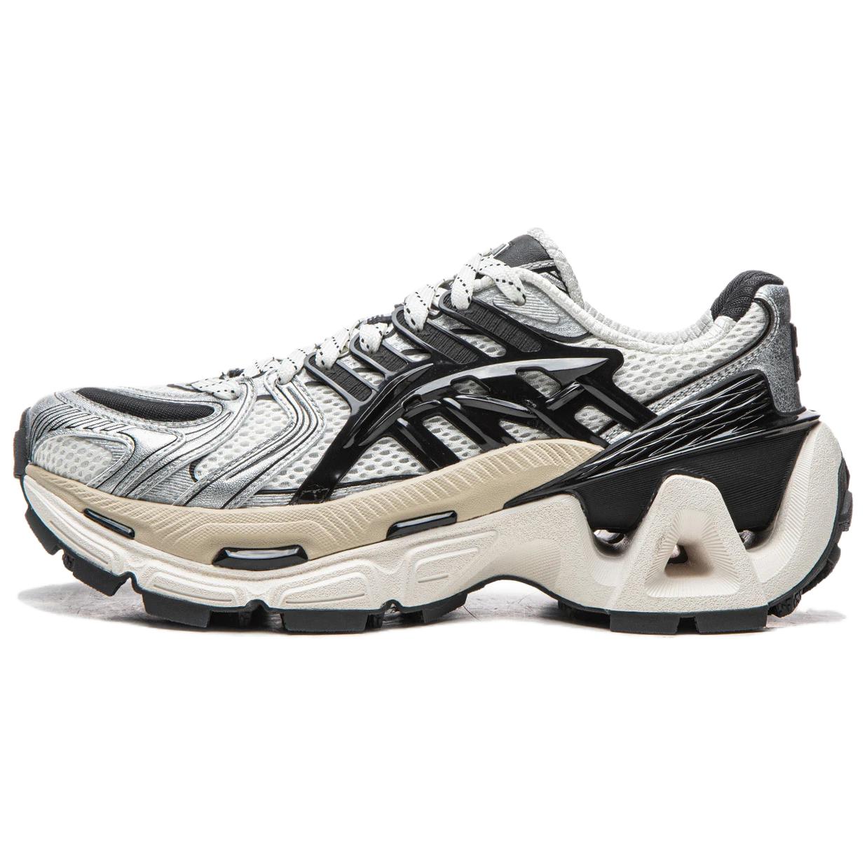 

Li Ning Furious Rider ACE 3.0 Abrasion Resistant Breathable Low top Chunky Sneakers Women s White Silver Black AZGW308-4 37