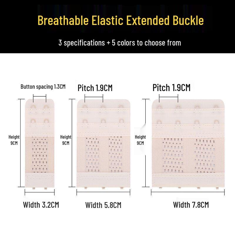 Breathable Underwear, Bra Extender with Multi-Row Hook & Eye Closure, Adjustable Back Connector, Shoulder Strap.