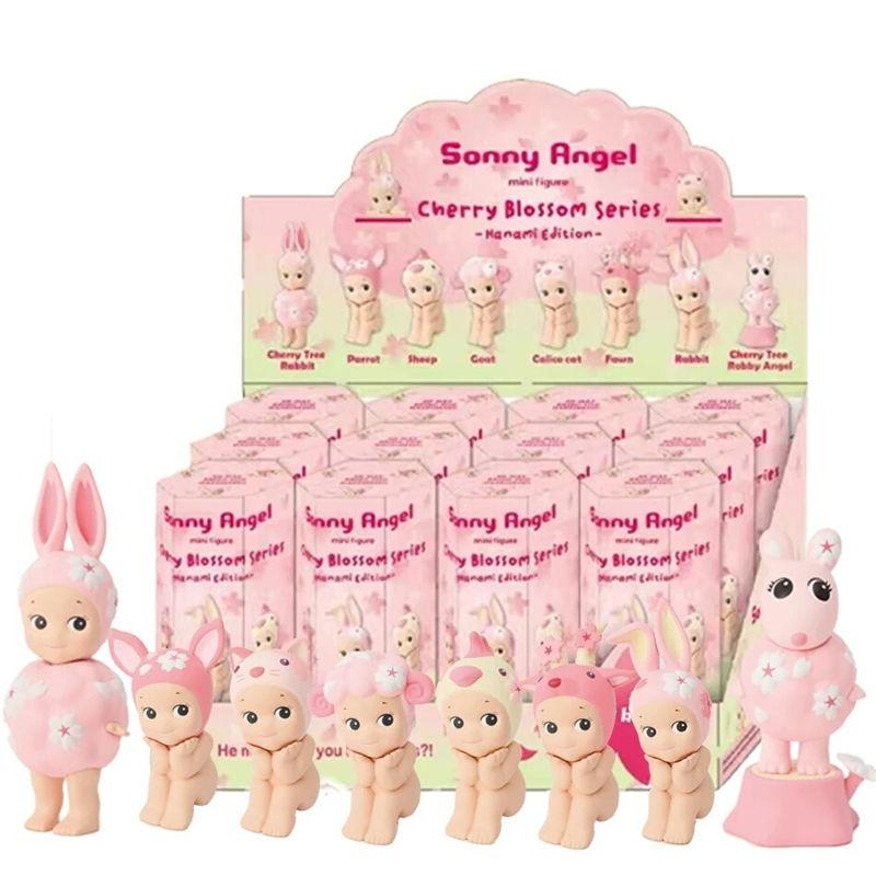 Cute Sonny Angel Cherry Blossom Series Hanami Edition Random Blind Box Pink Mini Doll Toys for Kids Children Gifts GZW