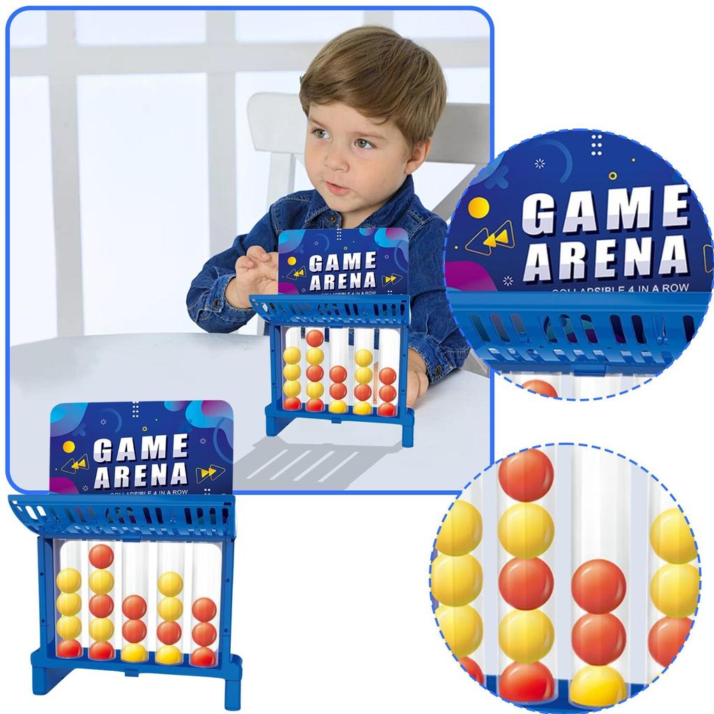 New Connect Ball Game, Board Game, 4 Shots Game, Thinking Training Table Top Toy Interactive Toy,  Pong Bouncing Balls For Kids 4 5 6 7 Years Old