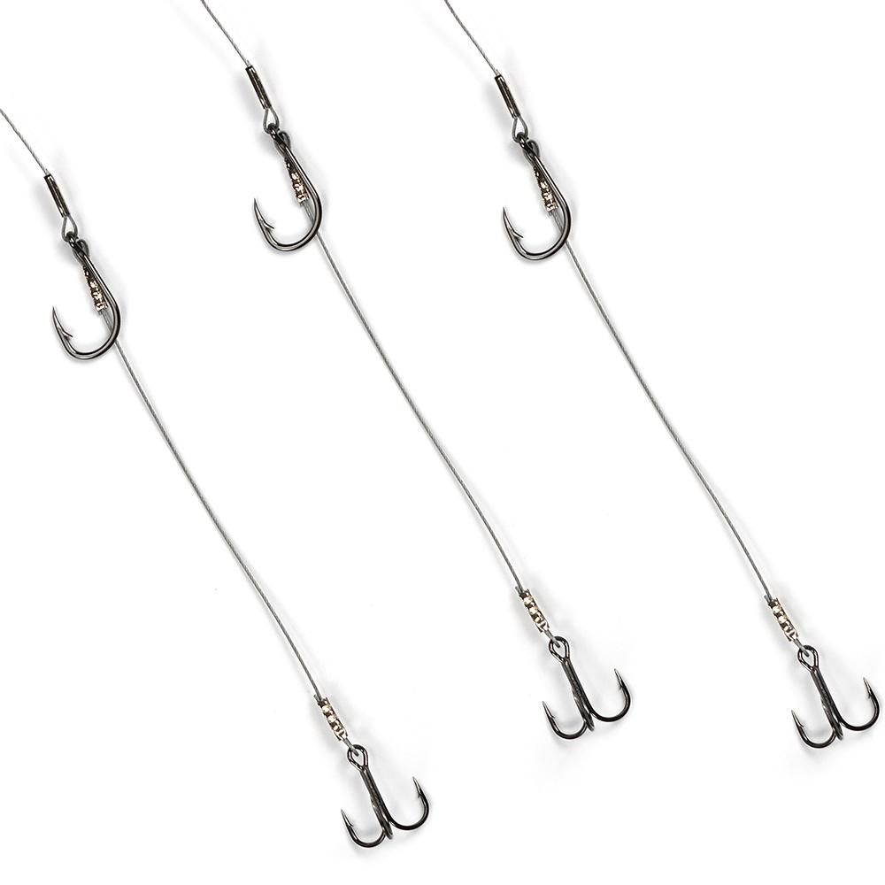1Set Sea Fishing Hook Rigs with Double High Strength Hooks and Bkk Treble Hooks Saltwater Freshwater Fishing String Hooks
