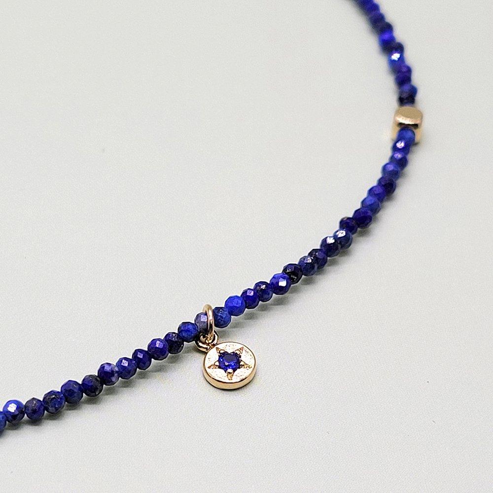 Slim Raw Lapis Lazuli Necklace