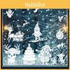 Static Christmas Holiday Decals Set With White Christmas Tree Snowman Decor