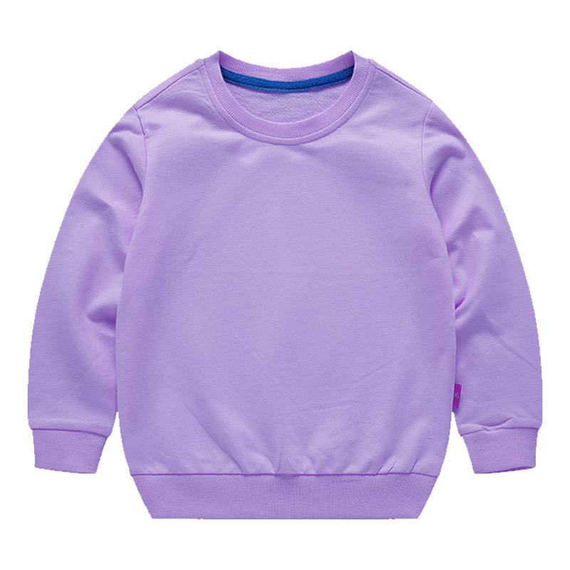 Spring Children's Cotton Sweatshirt Boy and Girl Casual Solid Plain Hoodies Tops 3-10 Years Kids Long Sleeve T-shirt Cltohes