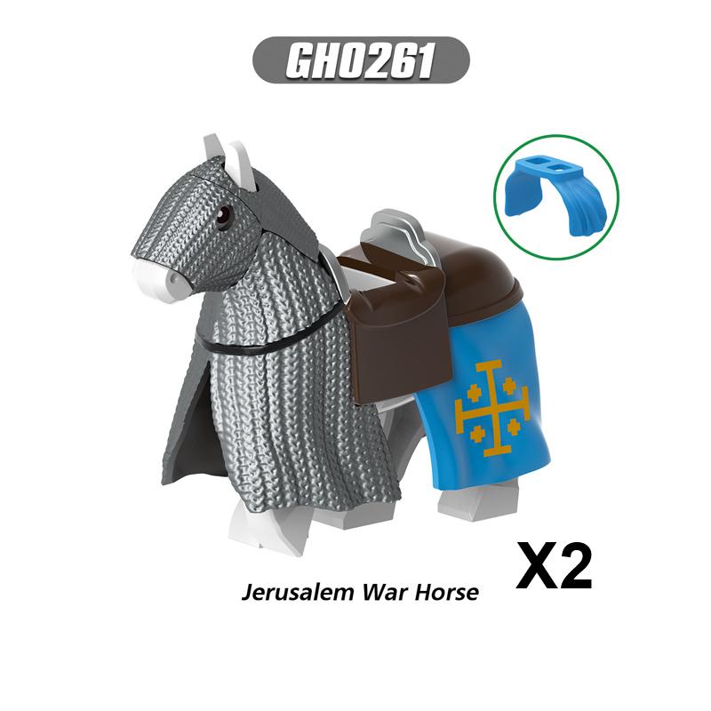 Military Building Blocks Medieval Solider Knights Accessories Shoulder Armor Model Vest Mount Flag Shield Horse Sword Bricks MOC