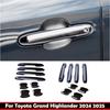 For Toyota Grand Highlander 2024 2025 ABS Carbonfiber  Side Door Handle Cover Trim Door Bowl Cap Sticker Protector Accessories