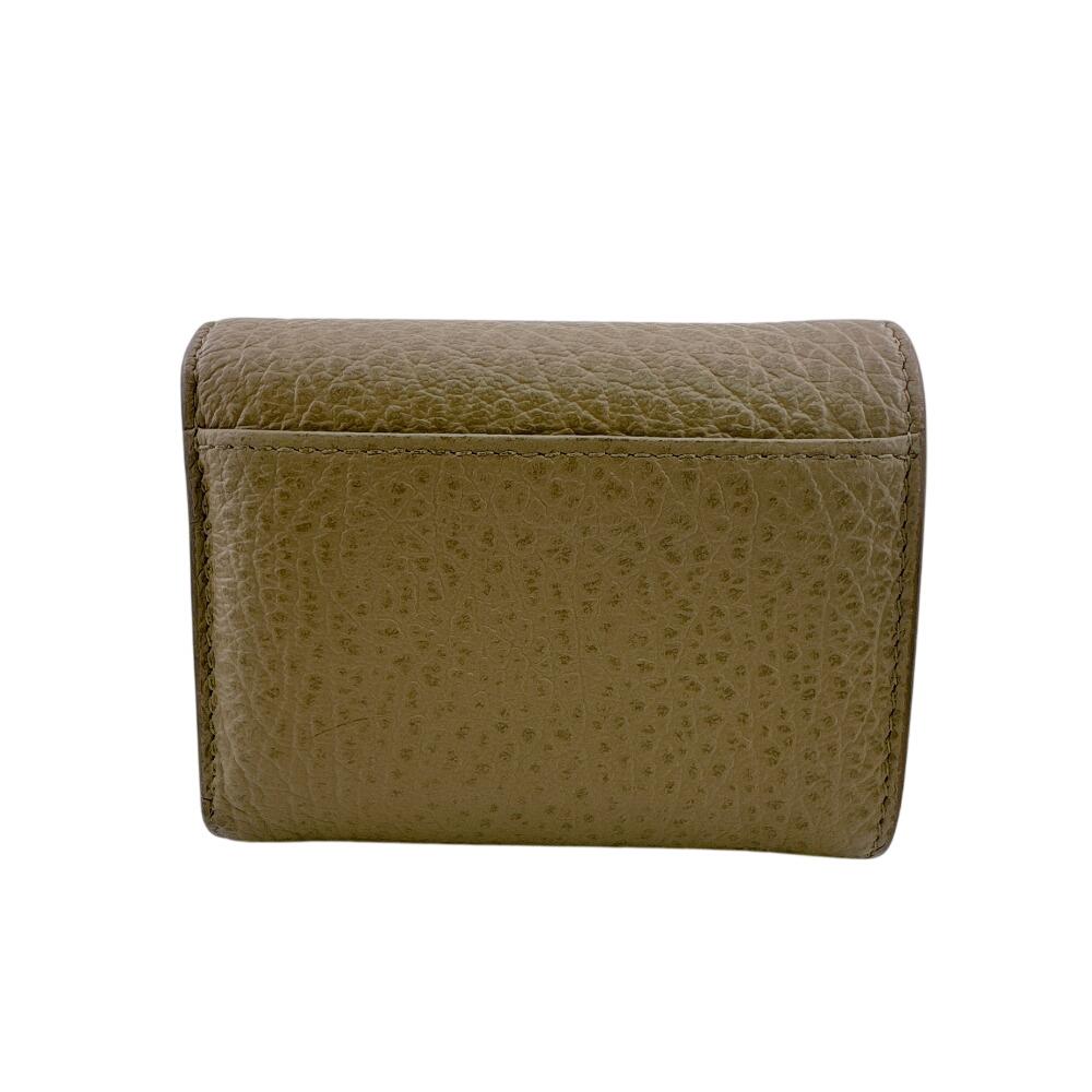 Maison Margiela SA3UI0010 Compact Wallet 4 Stitches Leather Tri-fold Wallet Beige Leather Used