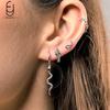 925 Silver Needle Vintage Snake Earrings Women Gold Round Ear Clips Punk Style Fashion Hoop Earrings Women Jewelry