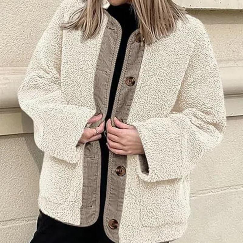 Women's Warm Winter Coats Casual Long Sleeve Button Up Fuzzy Sherpa Fleece Jackets Outerwear