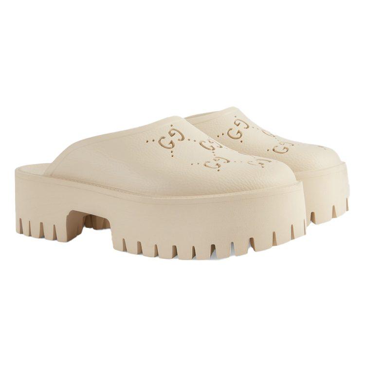 Gucci Wmns Platform Perforated G Sandal 'White Rubber' Women's 663577 JFB00 9022