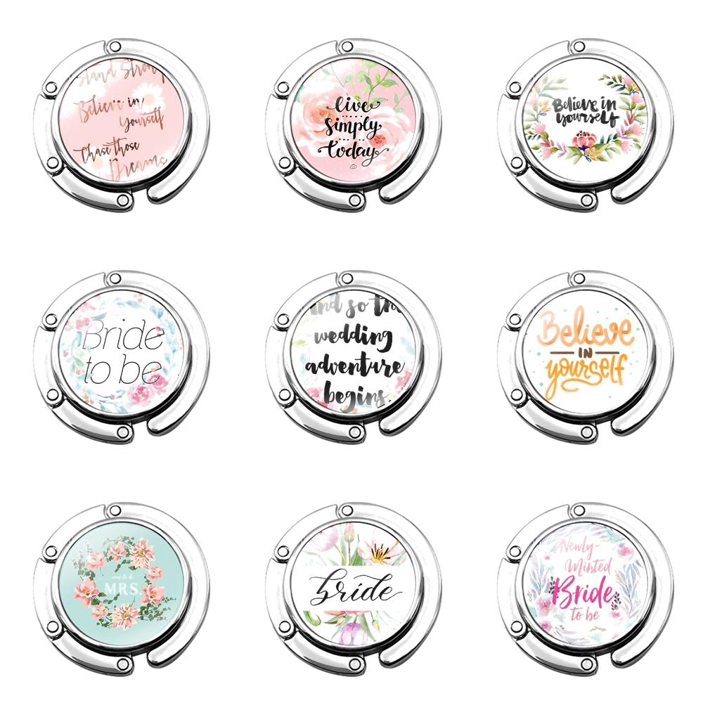 

Складной кошелек с цитатами для невесты, крючок для женского стола, сумка для хранения, складной декор, стол