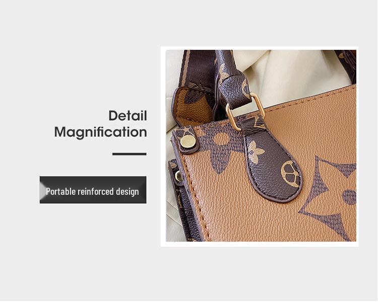 Women's Vintage Floral Tote Bag, 2024 Trendy Large Capacity Shoulder Bag with Wide Strap