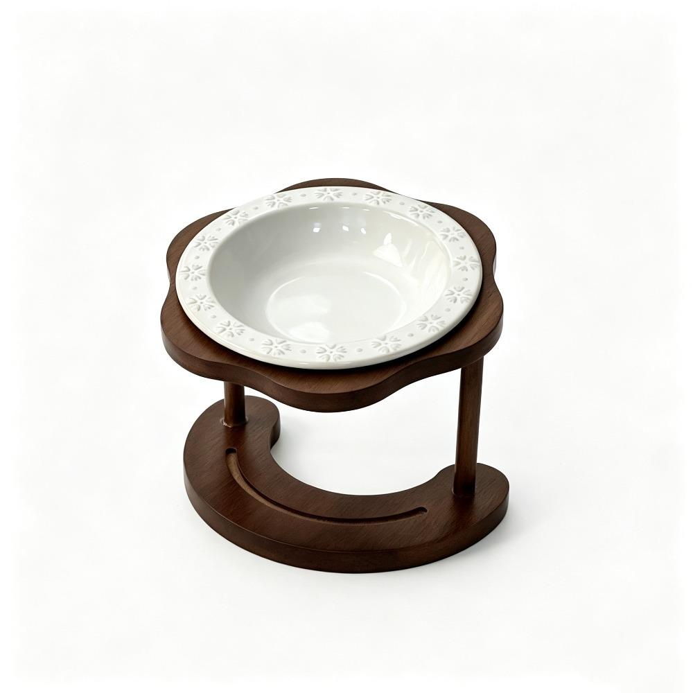 Anti Slip Elevated Cat Water Bowl High Foot Cat Feeding Station Ceramic Cat Bowl Wet Dry Food