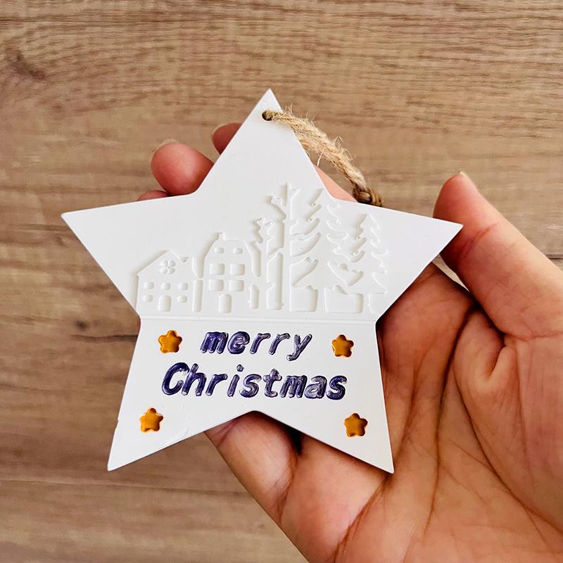 1Pc Xmas Tree Xmas Gift Casting Heart Pendant Casting Mold Silicone Moulds DIY Christmas Pendant Plaster Moulds Star
